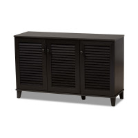 Baxton Studio FP-04LV-Espresso Warren Espresso Shoe-Storage Cabinet